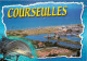 14 - Courseulles Sur Mer - Vue Générale Aérienne Du Front De Mer - Dauphins - Flamme Postale De Courseulles Sur Mer - CP - Courseulles-sur-Mer