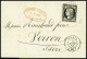 Lettre N°3a 20c Noir Sur Blanc Obl. Grille Plus CàD Paris Du 5 Mars1850 Sur Lettre Pour Voiron (Isère), CàD D'arrivée Au - 1849-1850 Ceres