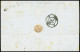 Lettre N°13A 10c Bistre En Paire, Obl. étoile Plus CàD Paris Du 2 Oct. 1855 Sur Lettre à Destination De Lyon (Rhône), Cà - 1853-1860 Napoleon III