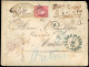 57 - 80c. Rose Obl. Rouleaux De Gros Points S/lettre Chargée Frappée Du Cachet Bleu ST-JEAN-DE-LUZ Du 21 Avril 1876 à De - 1871-1875 Ceres