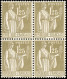 287 - 1F.25 Type Paix Olive. Bloc De 4. SUP. - Otros & Sin Clasificación