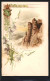 Lithographie Bastei /Sächs. Schweiz, Ortsansicht Mit Strasse, Glockenblumen, Wappen - Bastei (sächs. Schweiz)