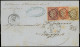 Let EMISSION DE 1849 - 1, 5 Et 6, 10c. Bistre, 40c. Orange Touché Et 1f. Carmin Filet Effl., Obl. GRILLE S. LAC, Càd T15 - 1849-1876: Periodo Clásico