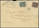 Let TYPE SAGE - 90 Et 97, 15c. Bleu Et 25c. Noir Sur Rose, Obl. Càd T15 GRASSE 8/1/89 S. Env. Rec., Griffe CHARGE Annulé - 1849-1876: Klassieke Periode