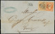 Let AFFRANCHISSEMENTS ET COMBINAISONS - N°23 Et 28A Obl. GRILLE De CIVITA VECCHIA S. LSC De Marseille 11/1/68, Arr. CIVI - 1849-1876: Periodo Clásico