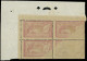 ** VARIETES - 121e  Merson,  1f. Lie De Vin Et Olive, BLOC De 4 Cdf Impression RECTO VERSO, Partielle S. 2 Ex., 1 T. Den - Unused Stamps