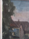 Delcampe - MIELLER (XXéme) Huile Sur Isorel " Vue De Oberlinxweiler Saar " Datée 1943  Cadre Montparnasse 62 X78 Cm - Oils