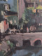 Delcampe - MIELLER (XXéme) Huile Sur Isorel " Vue De Oberlinxweiler Saar " Datée 1943  Cadre Montparnasse 62 X78 Cm - Oils