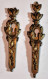 LOT 2 FRONTONS DE SERRURE TOUT CISELE FEUILLES BRONZE BE PROPRE 11.5 ET 7.9 Cm - Bronces