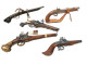 Belle Collection De 5 Répliques D Anciens Pistolet à Silex , Percussions ... - Armi Bianche