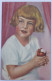 Carte Postale Ancienne Illustrée D'une Fillette, Envoyée En Suisse 1927 - Soleure