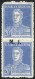 ARGENTINA: GJ.327a, 20c. San Martín Printed On Ribbed Paper, Vertical Pair WITH AND WITHOUT OVERPRINT, Mint With Tiny Hi - Oficiales