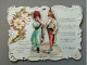 Carte à Systèmes 1er Avril Couple De Jeunes Gens En Habits Fleurs Poisson Fin XIXe Début XXe - Other & Unclassified