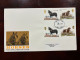 United Kingdom 1978 - Horses FDC X 2 Gutter Pairs Stamps Edinburgh - 1971-1980 Decimal Issues