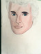Alain Delon De Loin  Peinture Dessin Exécuté A La Main Sur Papier Type Canson-Art Dessins D'art Gouache Aquarelle - Drawings