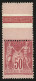 50c (n°98) Bord De Feuille Intégral Neuf **. Cote 427€+++. Superbe. - 1876-1878 Sage (Type I)