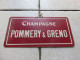 Ancien Carton Publicitaire CHAMPAGNE POMMEY & GRENO - Alcohol