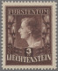 Liechtenstein: 1951, Fürstenpaar, Fürstin Gina, 3 Fr. Rotbraun In Beiden Zähnung - Ongebruikt