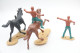 Cherilea Toys , 3 Wild West Indians / Horse Soldiers, Made In Gt Britain, Vintage, Lot - Figurines