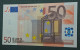 50 EURO SPAIN 2002 TRICHET MO45D5 V ERROR IN CODE  SC FDS UNC. PERFECT - 50 Euro