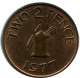 2 PENCE 1977 GUERNSEY Moneda #AX104.E.A - Guernesey