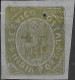 India, 1883 - Natives. Local Currency Value. Type IIID. MF130, 4 ½ Réis, Olive Green, Bluish Thin Paper, Unperforated. N - India Portoghese