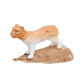 Figurine Ancienne Allemande Sujet Chat Puma Animal Miniature Biscuit Bibelot XIX Porcelaine - Tiere