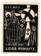 EX LIBRIS   9 X7 CM. LIJMREST BOVENAAN  ACHTERZIJDE - Ex Libris
