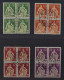 SCHWEIZ VIERERBLOCKS SBK 111z, 115z, 140z, 176z Zentrisch Gestempelt, 640,-SFr - Gebruikt