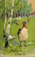CPA Frohe Ostern, Hahn Mit Hennen Auf Der Wiese - Ostern