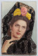 FEMME / VISAGE - Coiffe - Carte Brodee Espagnole - Bestickt