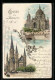 Lithographie Berlin, Kaiser Wilhelm Gedächtniskirche Und Der Neue Dom - Mitte