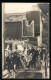 AK Plochingen, Verheerungen Nach Wirbelsturm Am 1.6.1913, Schaulustige An Einer Zerstörten Fabrik - Überschwemmungen