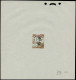 MONG-TZEU Poste EPA - (1922), Non émis, Petite Surcharge Rouge Sur Indochine Yvert 100, épreuve D'atelier En Brun & Noir - Autres & Non Classés