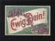 Ewig Dein! Veilchenstrauß Rot Glitzer Schrift Banner Weiß, Würzburg 18.10.1916 - Hold To Light