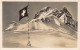 L045 Switzerland 1930 Jungfraujoch Peak Mountain Flag Vintage Postcard - Altri & Non Classificati