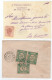 ROMANIA TAXE 10BC2+5V BUCURESTI 1887 LETTRE COVER 3 BANIN SOLO CORABIA - Briefe U. Dokumente