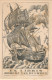 EX LIBRIS  GRAVURE  13 X 8,5  CM   =  BLAD 28 X 17 CM     ROBERT VAN BEURDEN - Ex-Libris
