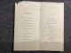 Carte Menu 1934 - Menu