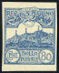 Delcampe - O. Gummi 1921, Veduta 80 Cent. Azzurro Non Dentellato, Nuovo Senza Gomma, Prova D'archivio, Sass. P78 / 300,- - Altri & Non Classificati