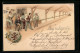 Lithographie Männerrunde Beim Kegeln - Bowling