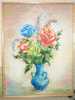 Tableau à L´huile: Bouquet De Fleurs -  Avec La Rose Bleue - Olieverf