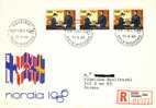 Finlande - Yv. N° 584 X3 Oblitérés Sur Lettre Recommandée Du 11/06/1966 - Nordia'66 - Rare - Covers & Documents