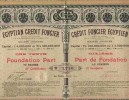 RARE : CREDIT FONCIER EGYPTIEN : EGYPTIAN CREDIT FONCIER  ( PART) - Banque & Assurance