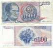 Billet De Yougoslavie 5000 Dinara 1985 - Jugoslawien