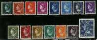 Ned 1940 Wilhelmina 15 Values Mint Hinged  332-346 #59 - Unused Stamps