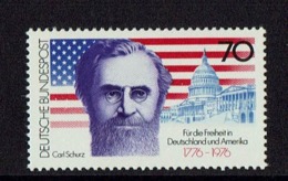 GERMANY DRAPEAUX FLAG USA STAMP MNH CARL SCHURZ - Postzegels