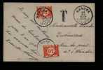 Ongefrankeerde Postkaart Met TX 35 (x2), WANDRE Op 2/1/1930 - Storia Postale