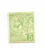 Monaco N° 22 Prince Albert 5ct Vert Jaune - Andere & Zonder Classificatie