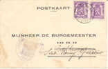 C.O.B. 422  Petit Sceau De L´Etat 2x 20c. Lilas Sur Carte Postale - 1935-1949 Klein Staatswapen